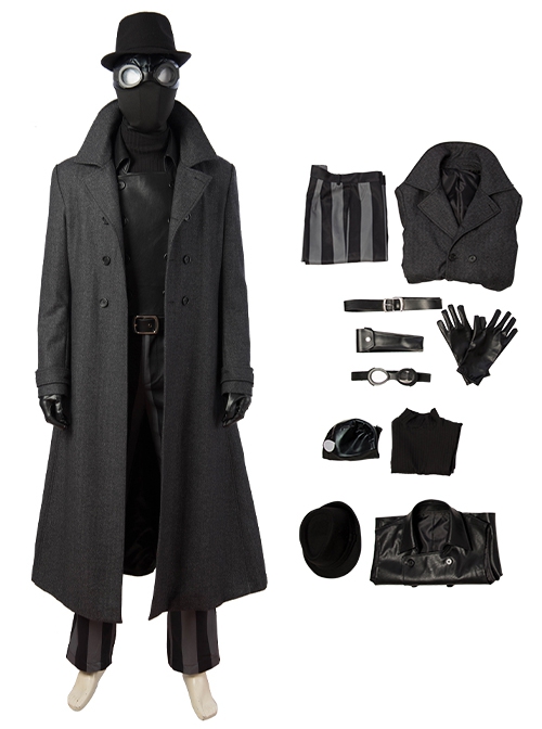 Spider-Man Into The Spider-Verse Halloween Cosplay Spider-Man Noir Peter Parker Costume Set