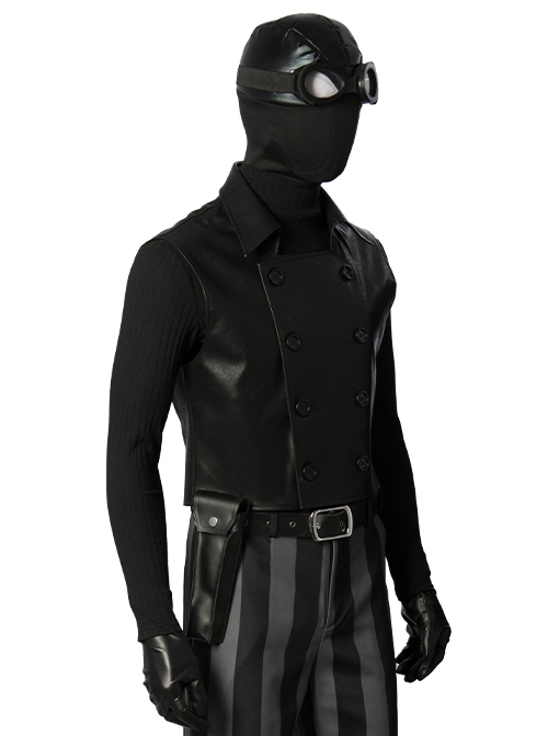 Spider-Man Into The Spider-Verse Halloween Cosplay Spider-Man Noir Peter Parker Costume Black Vest