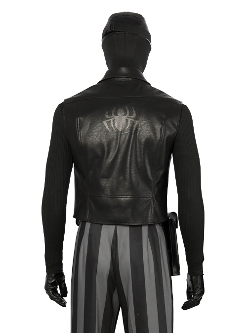 Spider-Man Into The Spider-Verse Halloween Cosplay Spider-Man Noir Peter Parker Costume Black Vest