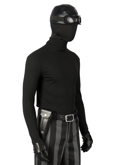 Spider-Man Into The Spider-Verse Halloween Cosplay Spider-Man Noir Peter Parker Costume Black Bottoming Top