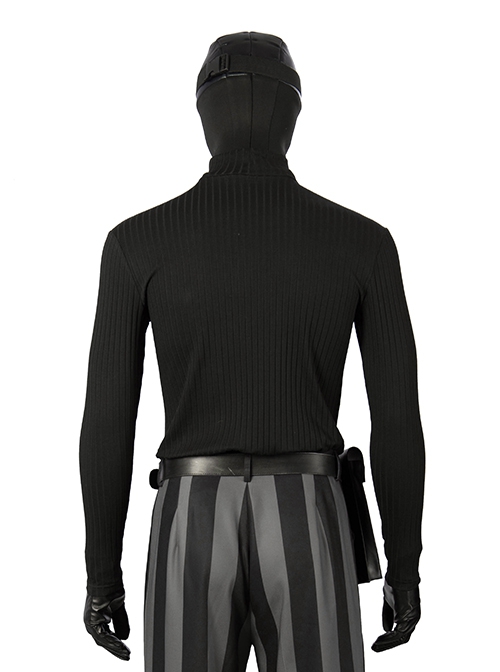 Spider-Man Into The Spider-Verse Halloween Cosplay Spider-Man Noir Peter Parker Costume Black Bottoming Top