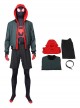 Spider-Man Into The Spider-Verse Halloween Cosplay Spider-Man Miles Morales Costume Male Version Hoodie Full Set Without Bodysuit