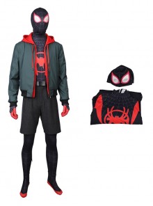 Spider-Man Into The Spider-Verse Halloween Cosplay Spider-Man Miles Morales Costume Male Version Bodysuit