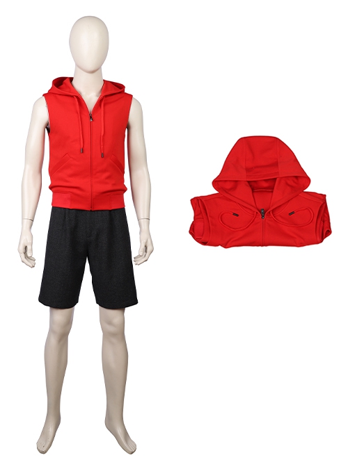 Spider-Man Into The Spider-Verse Halloween Cosplay Spider-Man Miles Morales Costume Red Vest Hoodie