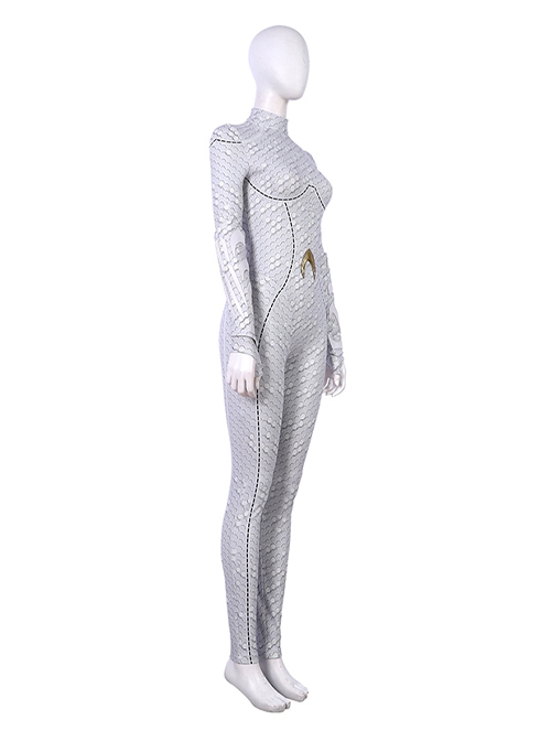 Aquaman Queen Halloween Cosplay Atlanna White Battle Suit Costume White Bodysuit