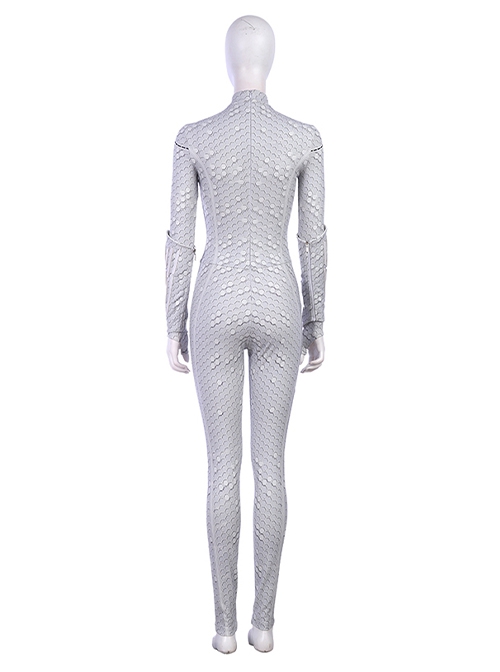 Aquaman Queen Halloween Cosplay Atlanna White Battle Suit Costume White Bodysuit