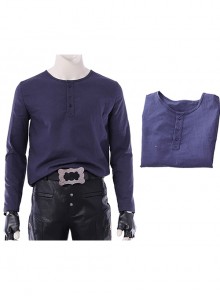 Devil May Cry 5 Halloween Cosplay Dante Long Sleeve Windbreaker Version Costume Blue Bottoming Top