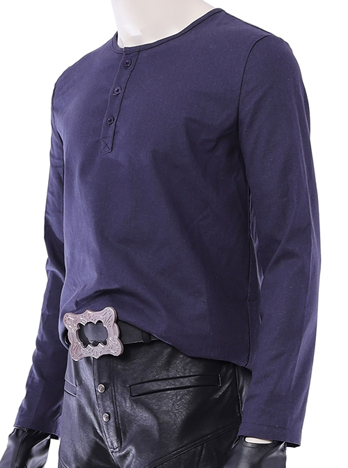 Devil May Cry 5 Halloween Cosplay Dante Long Sleeve Windbreaker Version Costume Blue Bottoming Top