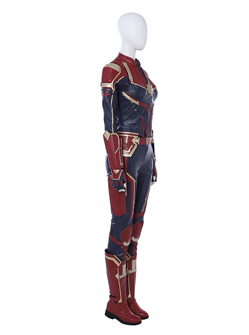 Captain Marvel Halloween Cosplay Carol Danvers Red Version Battle Suit Costume Full Set