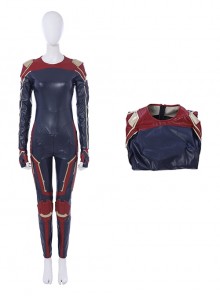 Captain Marvel Halloween Cosplay Carol Danvers Red Version Battle Suit Costume Bodysuit