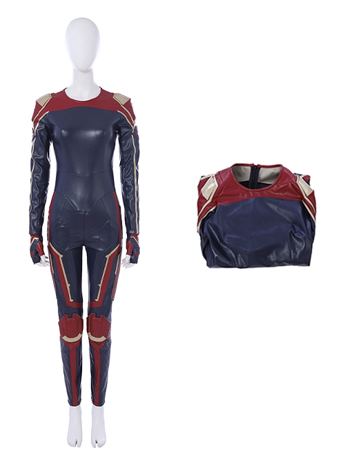 Captain Marvel Halloween Cosplay Carol Danvers Red Version Battle Suit Costume Bodysuit