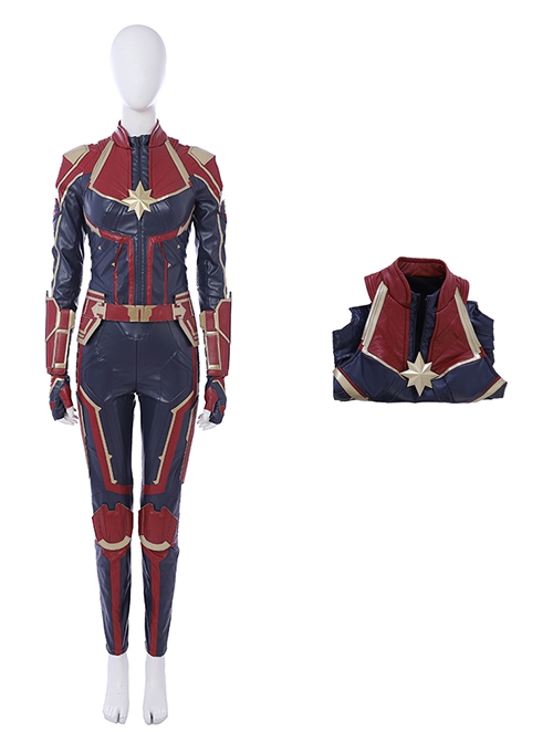 Captain Marvel Halloween Cosplay Carol Danvers Red Version Battle Suit Costume Vest