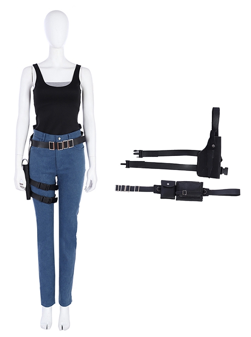 Biohazard Re 2 Halloween Cosplay Claire Redfield Accessories Black Holster And Belt Components