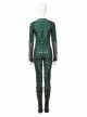 Aquaman Halloween Cosplay Mera Green Scale Print Battle Suit Costume Full Set