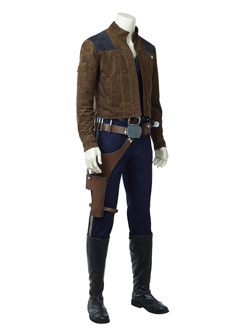 Star Wars Halloween Cosplay Han Solo Brown Jacket Suit Costume Full Set