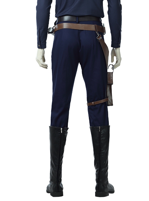 Star Wars Halloween Cosplay Han Solo Brown Jacket Suit Costume Blue Trousers