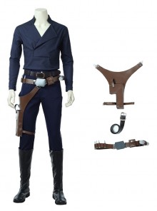 Star Wars Halloween Cosplay Han Solo Brown Jacket Suit Accessories Holster And Belts