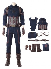 Avengers Infinity War Halloween Cosplay Captain America Steve Rogers Battle Suit Costume Full Set