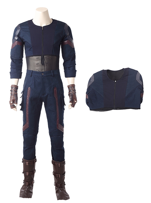 Avengers Infinity War Halloween Cosplay Captain America Steve Rogers Battle Suit Costume Bottoming Top