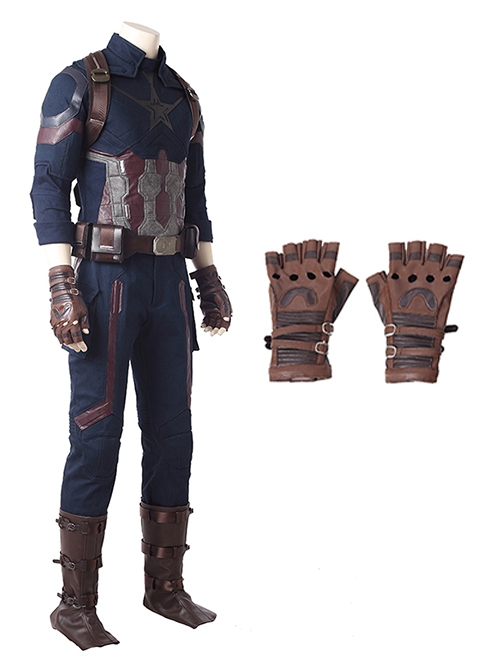 Avengers Infinity War Halloween Cosplay Captain America Steve Rogers Battle Suit Accessories Brown Gloves