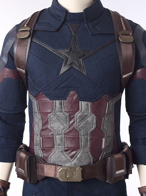 Avengers Infinity War Halloween Cosplay Captain America Steve Rogers Battle Suit Costume Vest And Back Shoulders