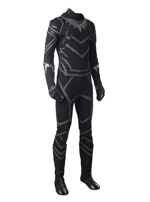 Black Panther Halloween Cosplay T'Challa Black Battle Suit Costume Set