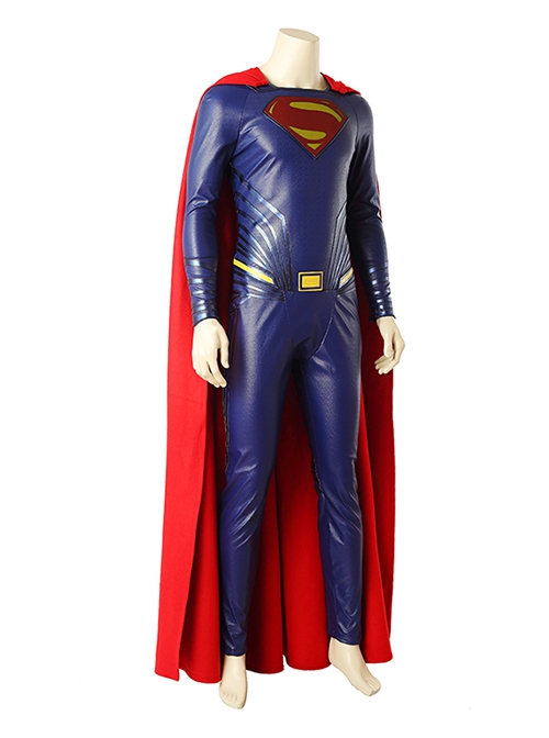 Justice League Halloween Cosplay Superman Clark Kent Blue Battle Suit Costume Bodysuit Full Set