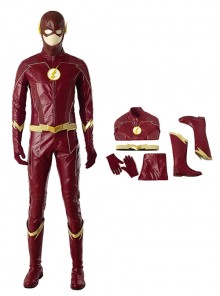 The Flash Season 4 Halloween Cosplay The Flash Barry Allen Battle Suit Costume Full Set