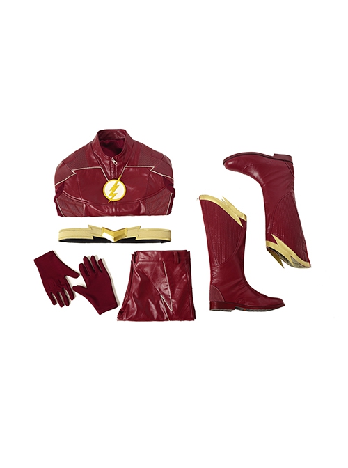 The Flash Season 4 Halloween Cosplay The Flash Barry Allen Battle Suit Costume Full Set