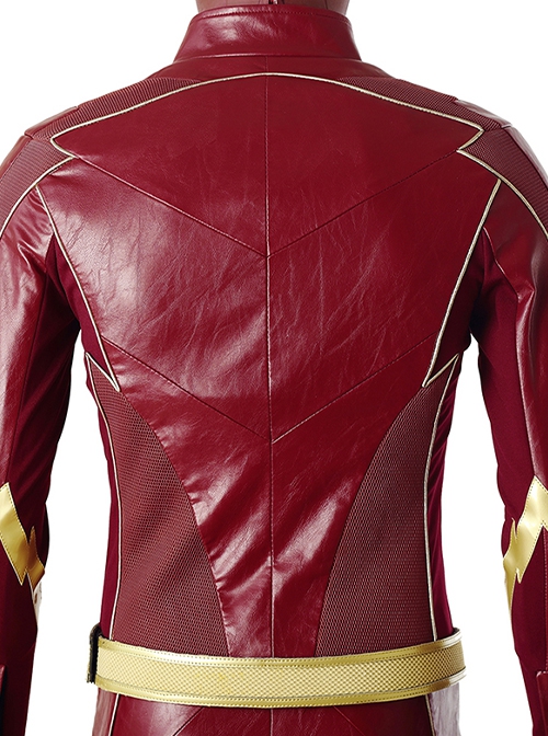 The Flash Season 4 Halloween Cosplay The Flash Barry Allen Battle Suit Costume Red Jacket