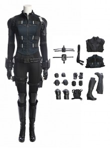 Avengers Infinity War Halloween Cosplay Black Widow Same Black Bodysuit Costume Full Set