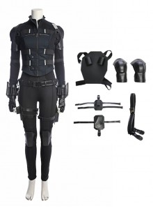 Avengers Infinity War Halloween Cosplay Black Widow Same Black Bodysuit Accessories Holsters Shoulder Guards Back Armor And Belt