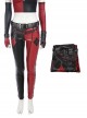 Game Batman Arkham City Halloween Cosplay Harley Quinn Costume Red-Black Trousers