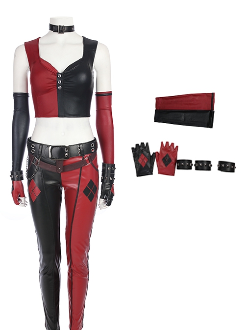 Game Batman Arkham City Halloween Cosplay Harley Quinn Accessories Gloves And Oversleeves And Wrist Guards