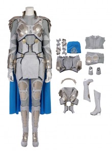 Thor Ragnarok Halloween Cosplay Valkyrie Gray Battle Suit Costume Full Set