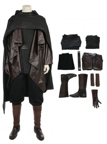 Star Wars The Last Jedi Halloween Cosplay Luke Skywalker Costume Black Cloak Full Set