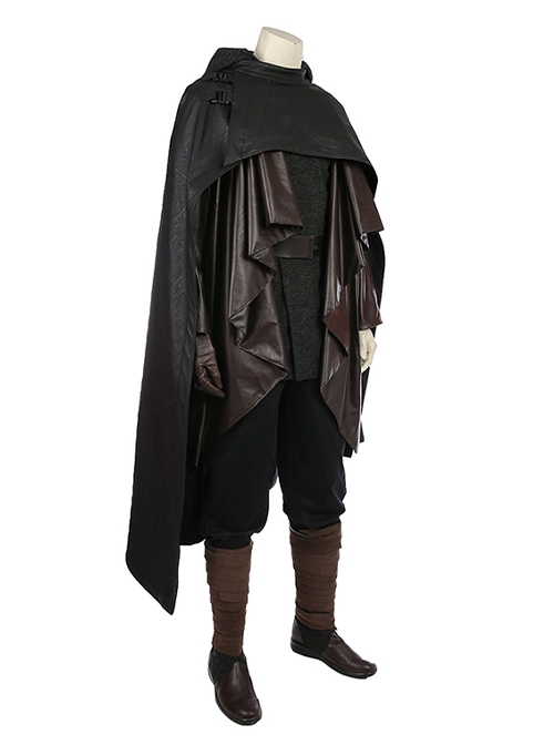 Star Wars The Last Jedi Halloween Cosplay Luke Skywalker Costume Black Cloak Full Set