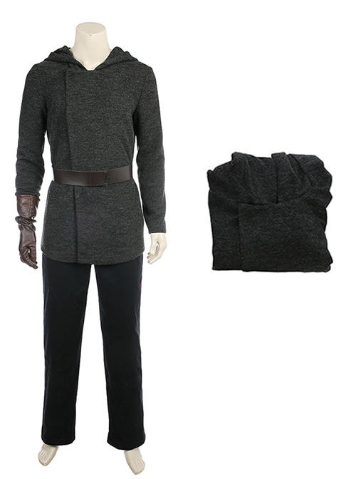 Star Wars The Last Halloween Cosplay Jedi Luke Skywalker Black Cloak Suit Costume Black Sweater