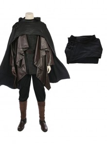 Star Wars The Last Jedi Halloween Cosplay Luke Skywalker Black Cloak Suit Costume Black Cloak