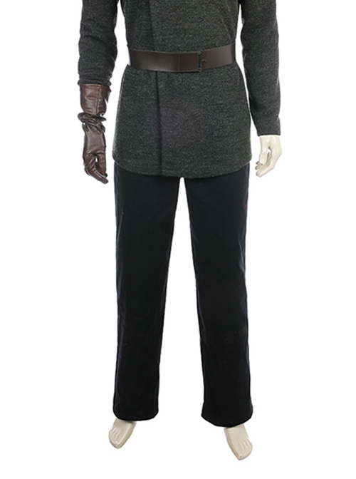 Star Wars The Last Jedi Halloween Cosplay Luke Skywalker Black Cloak Suit Costume Black Pants