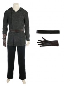 Star Wars The Last Jedi Halloween Cosplay Luke Skywalker Black Cloak Suit Accessories Belt And Glove