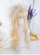 Sweet Sugar Series Saily Soft Girl Elf Straight Bangs Long Curly Light Blonde Hair Sweet Lolita Wig