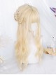 Sweet Sugar Series Saily Soft Girl Elf Straight Bangs Long Curly Light Blonde Hair Sweet Lolita Wig