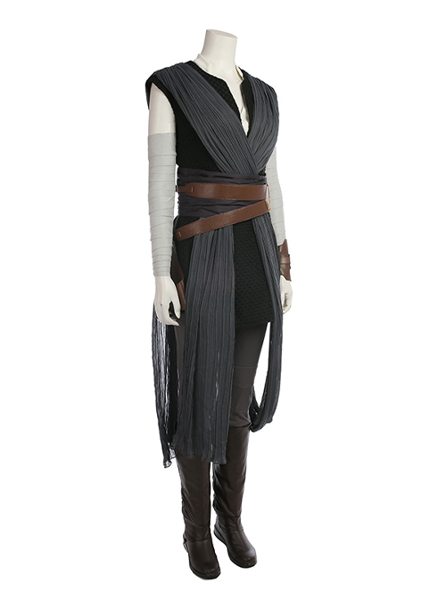 Star Wars The Last Jedi Halloween Cosplay Rey Skywalker Costume Black Vest Full Set