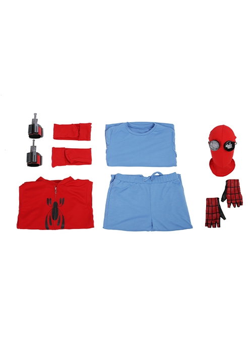 Spider-Man Homecoming Halloween Cosplay Spider-Man Peter Parker Costume Hoodie Full Set