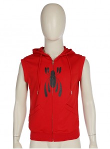 Spider-Man Homecoming Halloween Cosplay Spider-Man Peter Parker Costume Sleeveless Hoodie