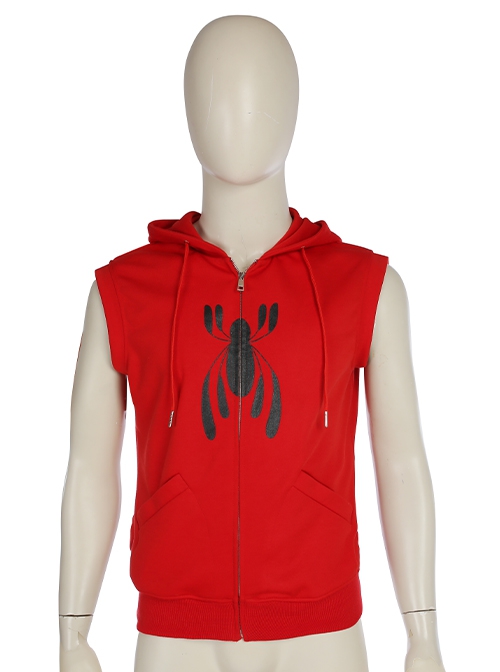 Spider-Man Homecoming Halloween Cosplay Spider-Man Peter Parker Costume Sleeveless Hoodie