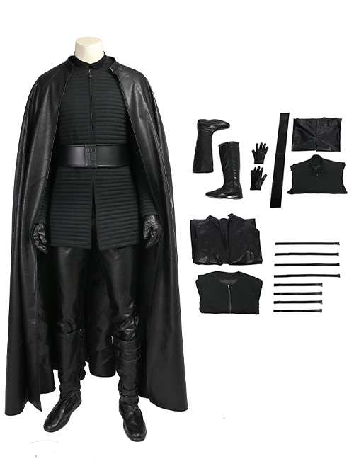 Star Wars The Last Jedi Halloween Cosplay Kylo Ren Costume Black Cloak Full Set