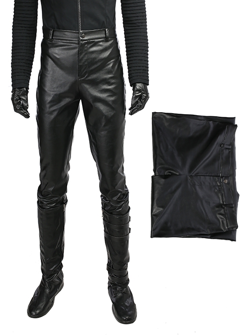 Star Wars The Last Jedi Halloween Cosplay Kylo Ren Black Cloak Suit Costume Black Trousers