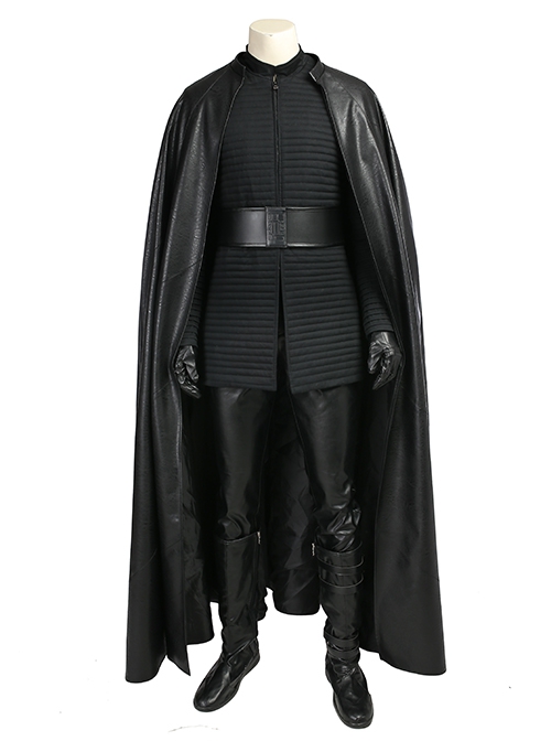 Star Wars The Last Jedi Halloween Cosplay Kylo Ren Black Cloak Suit Costume Black Cloak